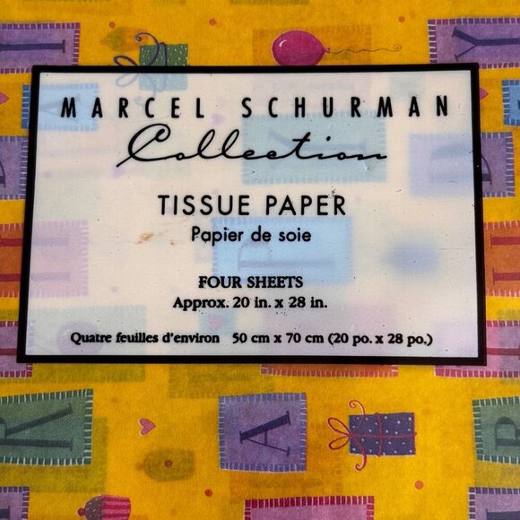 Marcel Schurman Tissue Paper Birthday Everyday Colorful‎ Lot 3, Each 4 Sheets - Picture 5 of 6